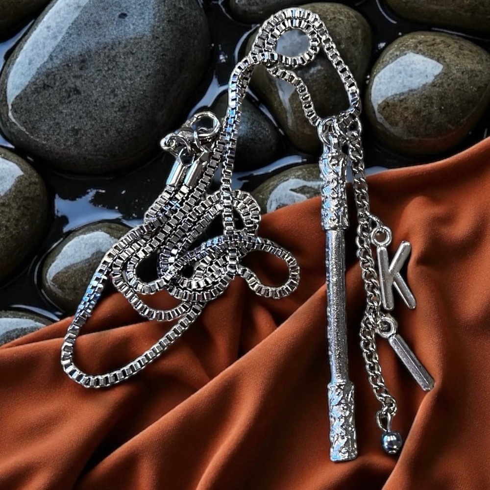 Dungeons and Dragons Monk necklace Monk staff and the initials KI DND jewelry - Picture 8 of 17